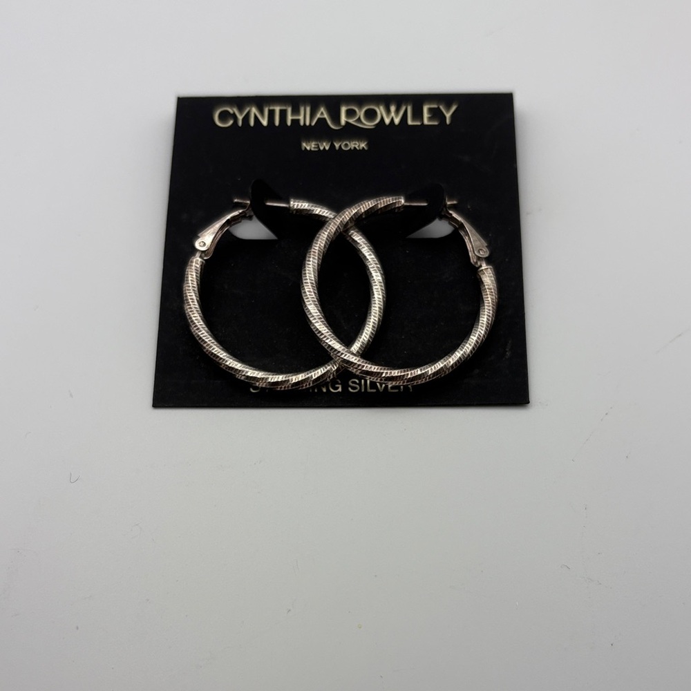 Cynthia Rowley Textured Silver Earrings